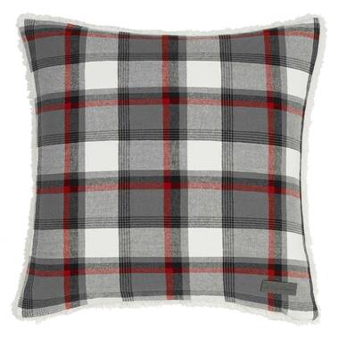 Gray and best sale white plaid pillows